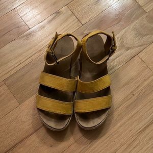 Yellow target sandals